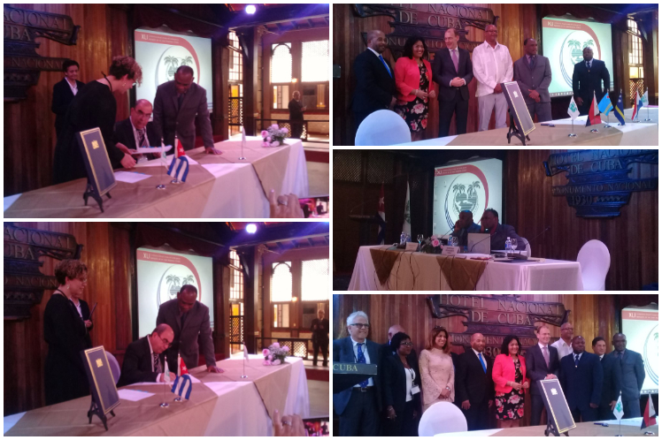 firma del convenio constitutivo de la referida organización regional, en la XLI Conferencia Anual del Consejo del Caribe para la aplicación de las leyes aduaneras (Ccala)