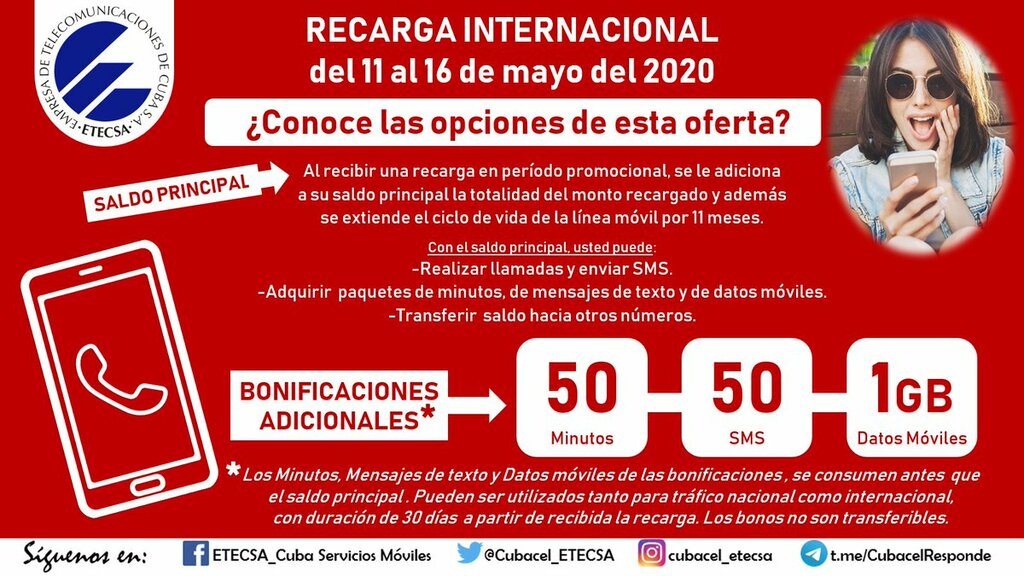 Desmiente ETECSA rumores sobre servicio de recarga móvil internacional 