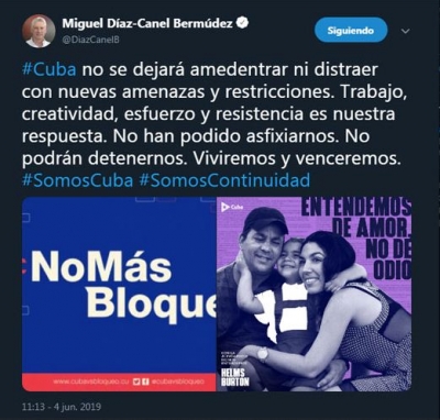 Asegura Presidente de Cuba que su país resistirá a sanciones de EE.UU 