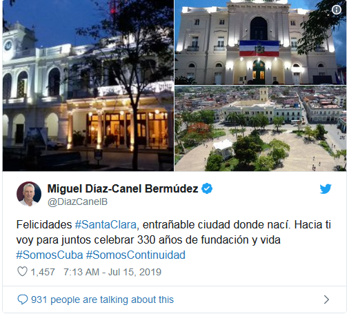 Miguel Díaz-Canel Bermúdez a su entrañable Santa Clara Miguel Díaz-Canel Bermúdez a su entrañable Santa Clara