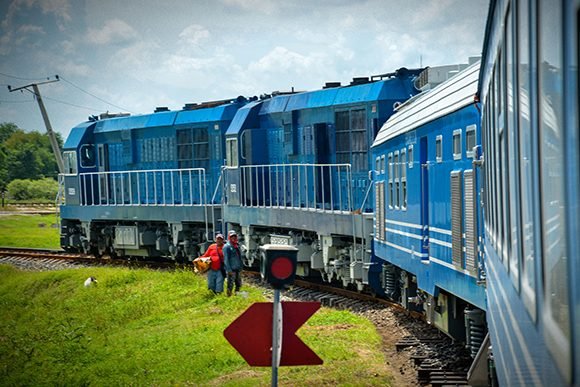 El tren llegando a la estación