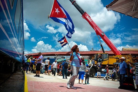 Arribo a la estación de ferrocarril de la ciudad de Holguín