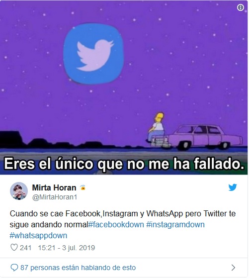 Cuando se cae Facebook,Instagram y WhatsApp pero Twitter te sigue andando normal